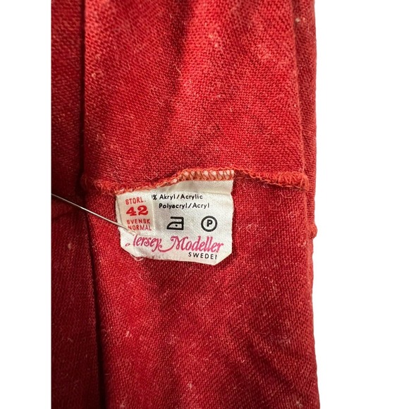 VTG Jersey Modeller SWEDEN Heathered Orange Mock Neck Swing Tent Dress - Picture 10 of 12